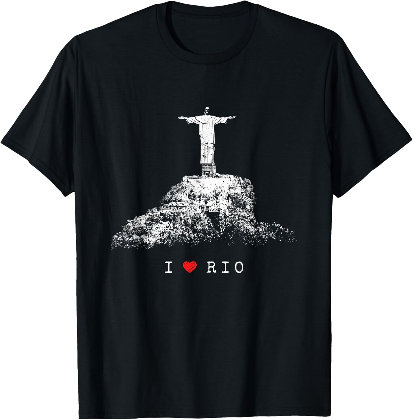 Rio de Janeiro Skyline Statue of Jesus Christ Brazil Love T-Shirt - T-Shirt | Black