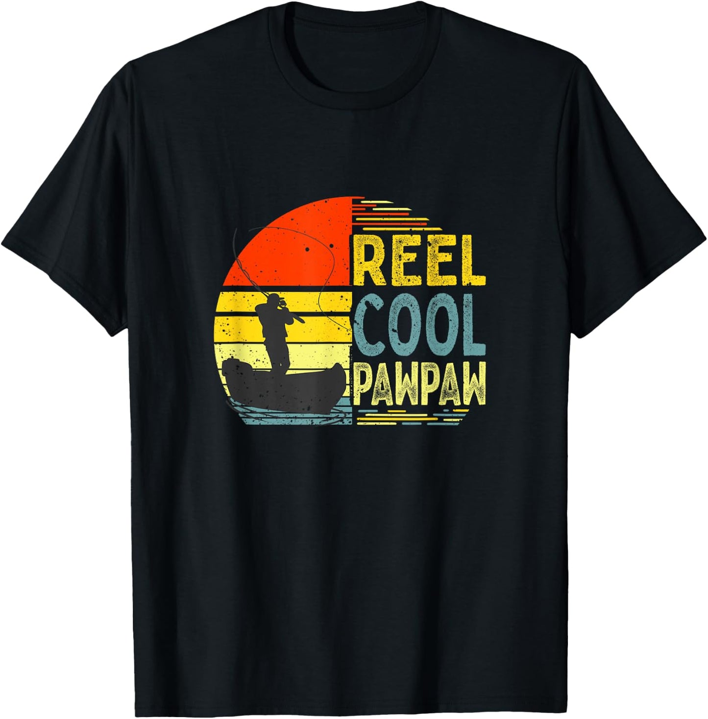 Reel Cool PawPaw Fishing Grandpa Funny Christmas Fathers Day T-Shirt - T-Shirt | Black