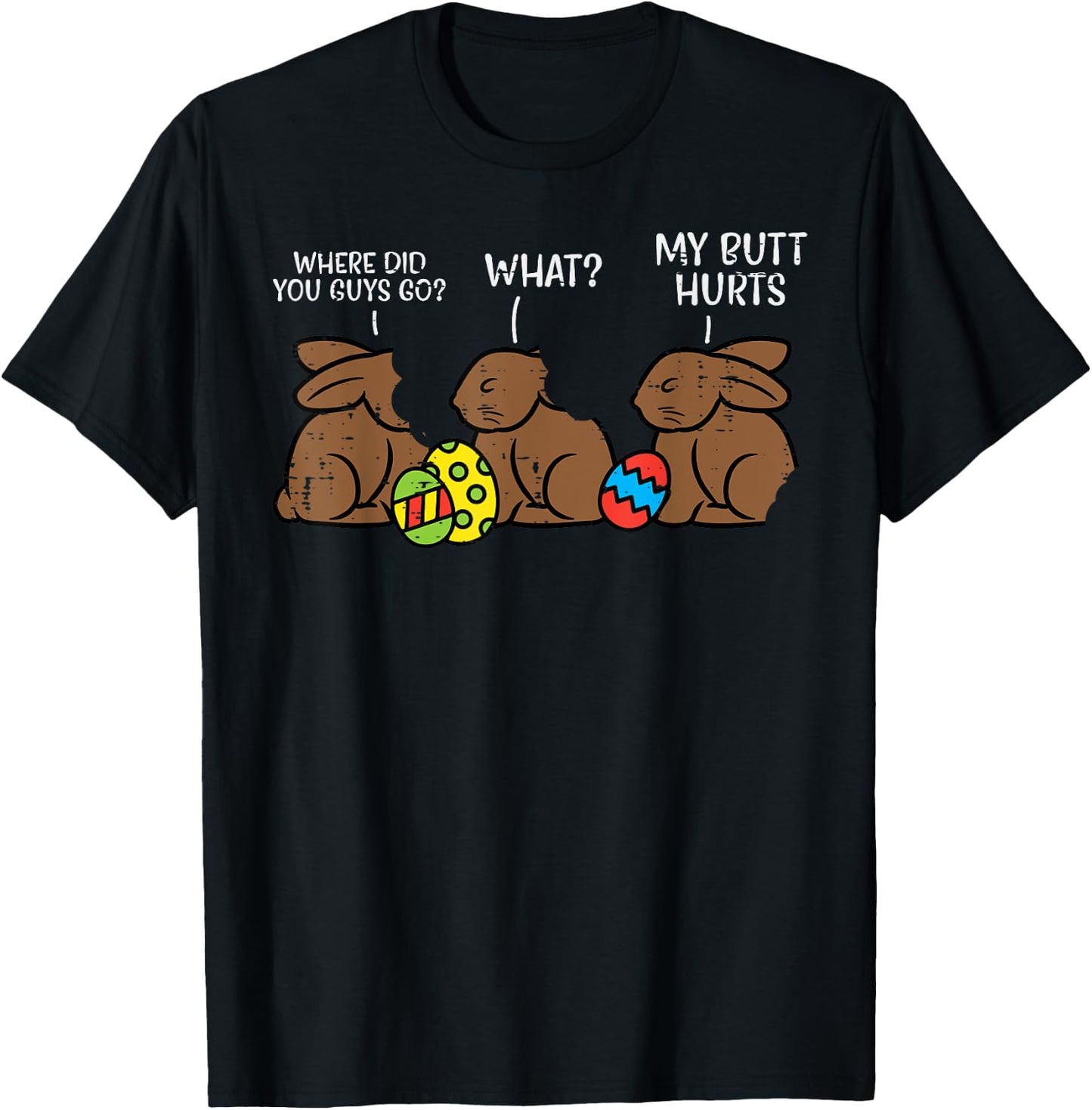 Where Did You Guys Go Chocolate Bunny Funny Easter Kids T-Shirt - T-Shirt | Black