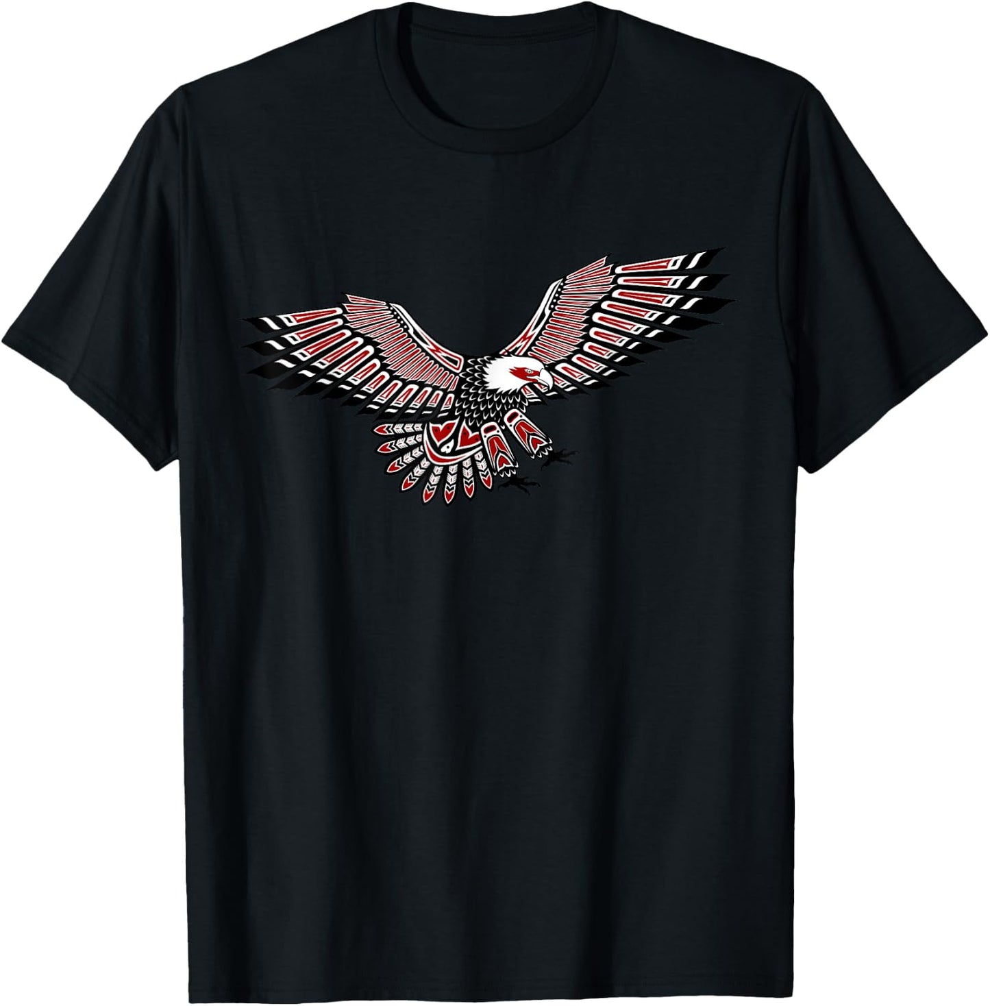 Native American Indian Eagle Totem Art Northwest T-Shirt - T-Shirt | Black