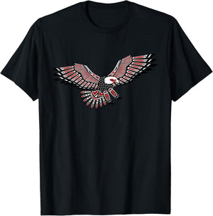 Native American Indian Eagle Totem Art Northwest T-Shirt - T-Shirt | Black