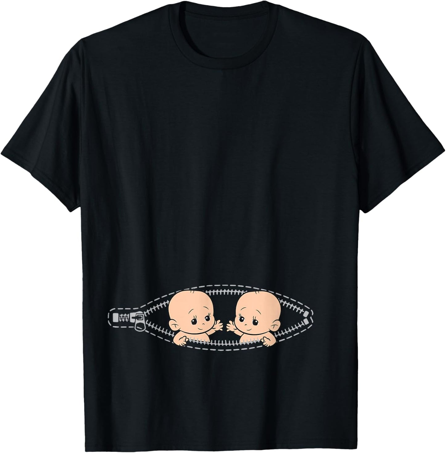 Funny Mom of Twin Pregnancy Announcement Twins Mom Small T-Shirt - T-Shirt | Black