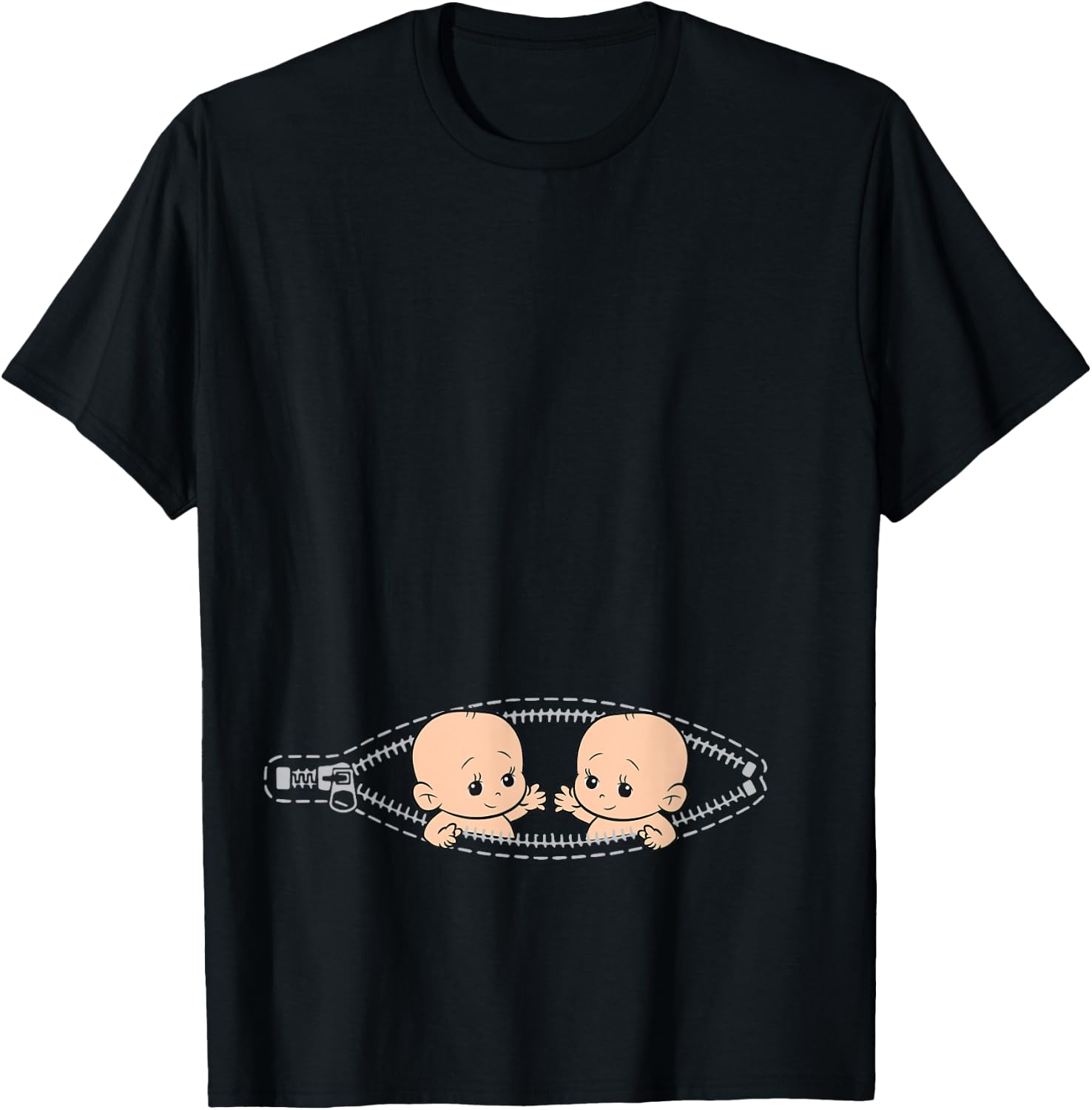 Funny Mom of Twin Pregnancy Announcement Twins Mom Small T-Shirt - T-Shirt | Black