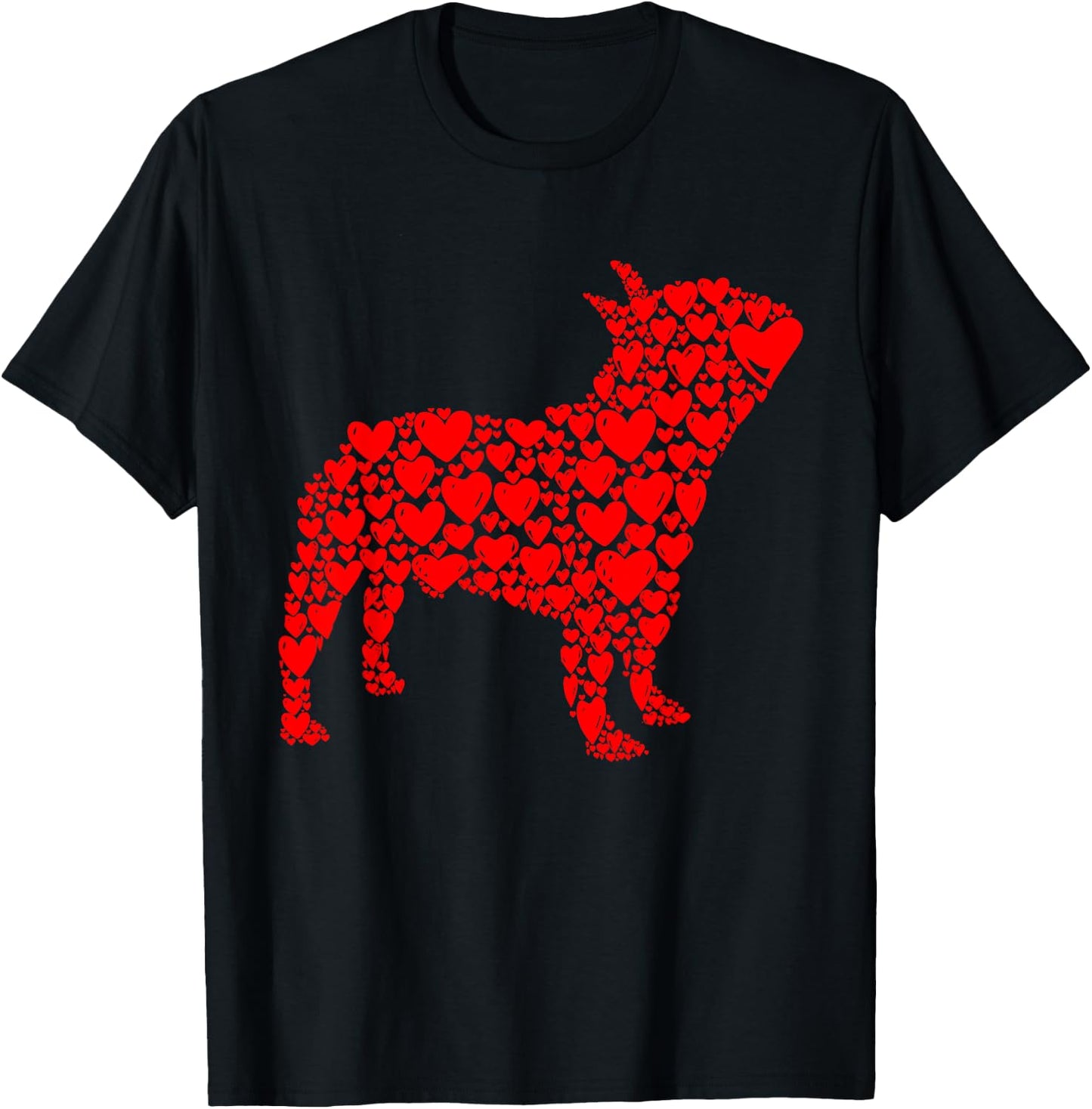 French Bulldog Love Frenchie Dog Valentine's Day T-Shirt - T-Shirt | Black