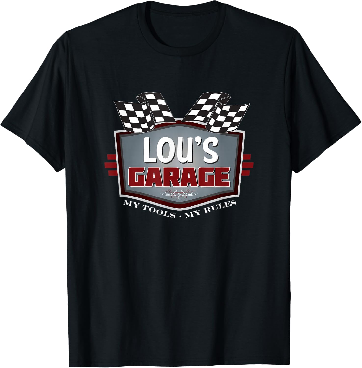 Lou's Garage - Funny Car Guy - My Tools My Rules T-Shirt - T-Shirt | Black