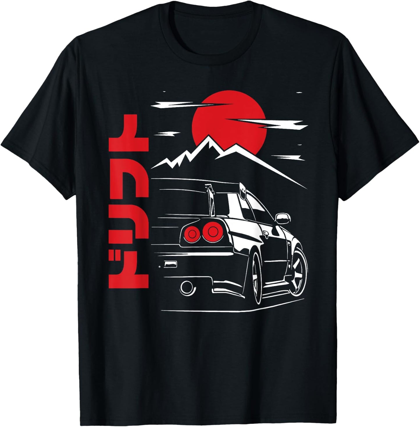 JDM Tokyo Japan Drift Race Car Tuning Retro Vintage Graphic T-Shirt - T-Shirt | Black
