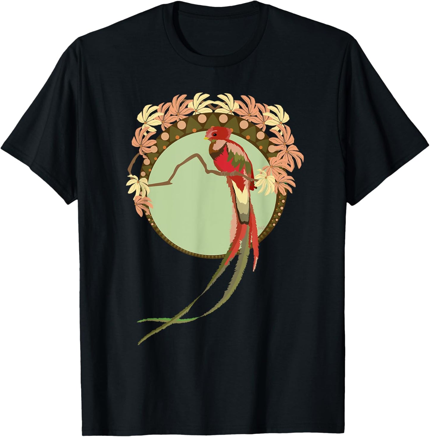 Art Nouveau Quetzal Bird Shirt T-Shirt - T-Shirt | Black