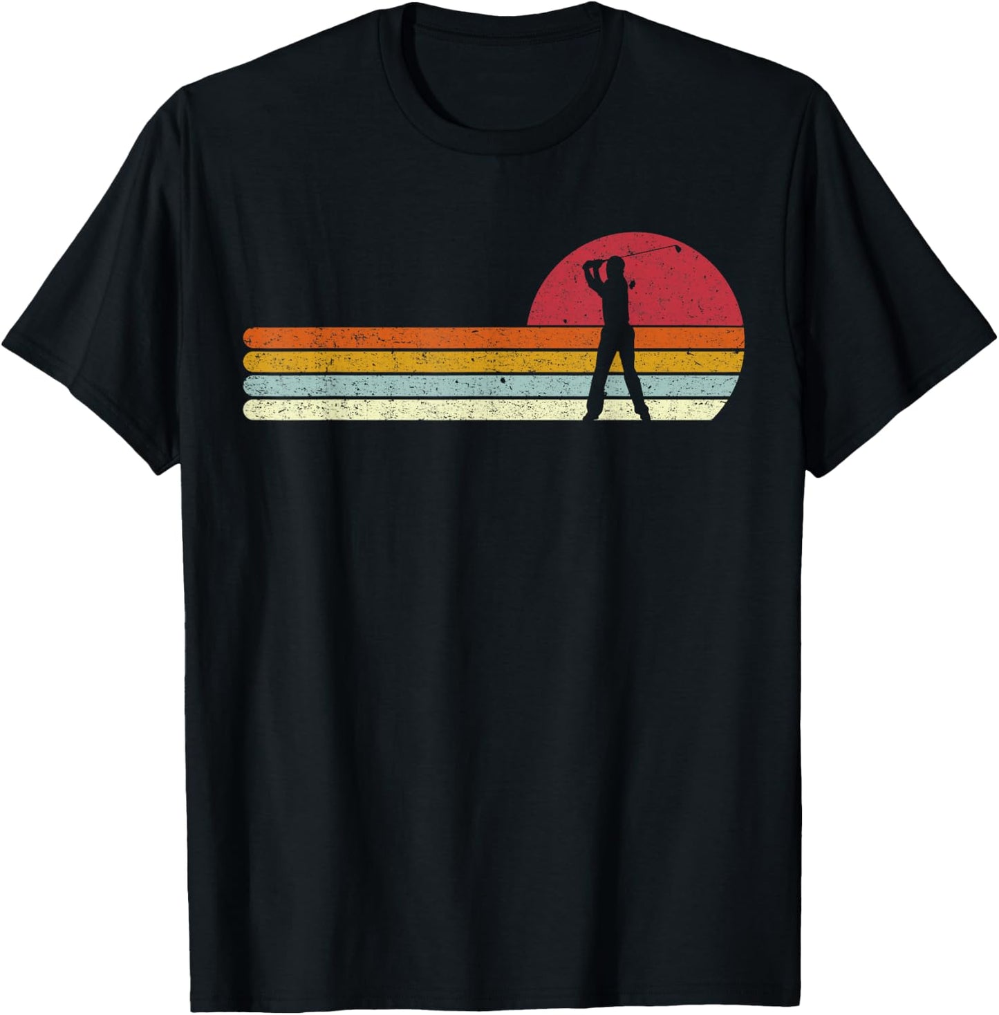 Golf Sunset Distressed T-Shirt - T-Shirt | Black