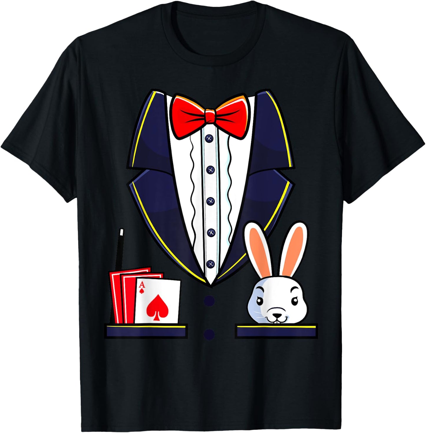 Magician Costume Halloween Magic Show Men Women Kids Boys T-Shirt - T-Shirt | Black