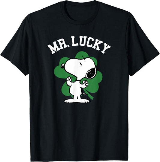 Peanuts St Patrick's Day Snoopy Mr. Lucky T-Shirt - T-Shirt | Black