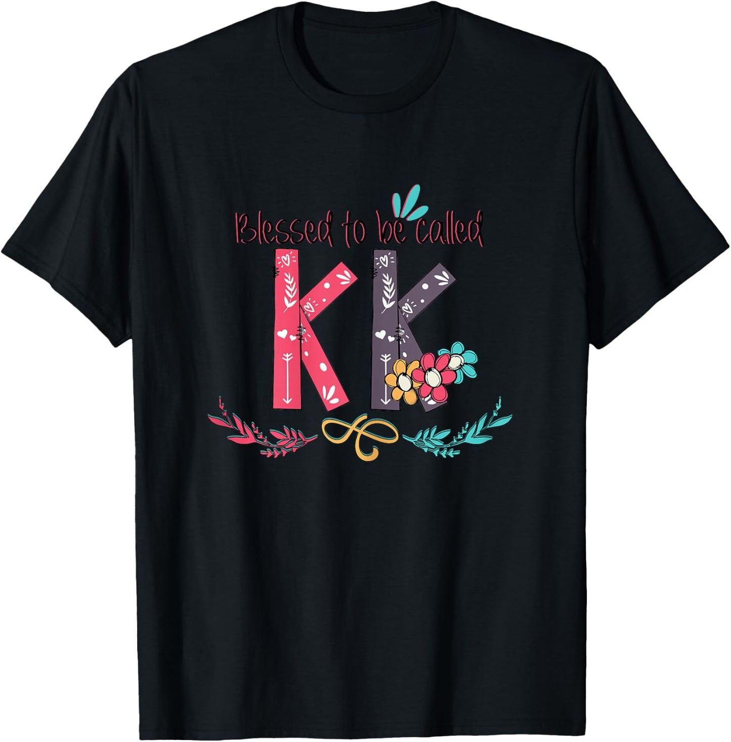 Blessed to be Called KK Colorful Gifts-Grandma T-Shirt - T-Shirt | Black