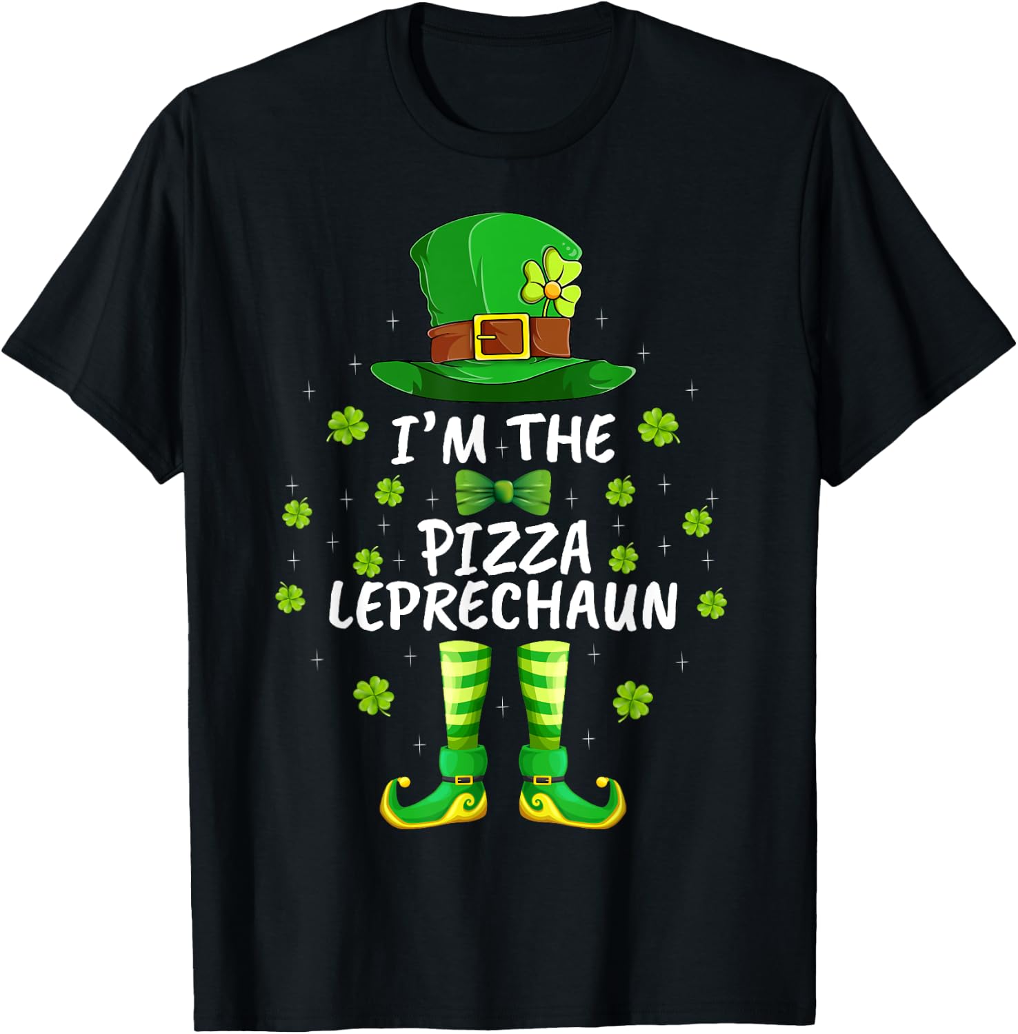 Family Matching I'm The Pizza Leprechaun St Patrick's Day T-Shirt - T-Shirt | Black