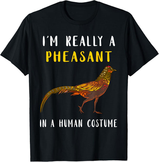Pheasant Hunting Human Costume Pheasant Lover Plucking T-Shirt - T-Shirt | Black