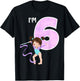 Girl's 6 Year Old Gymnast 6th Birthday Party Gymnastics T-Shirt - T-Shirt | Black