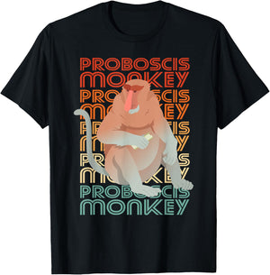Proboscis Monkey Long Nosed T-Shirt - T-Shirt | Black