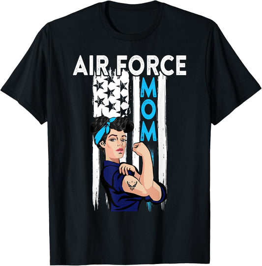 NEW Air Force Mom Costume Gift Proud Air Force Mom T-Shirt - T-Shirt | Black