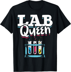 Queen Lab Technician Women Medical Laboratory Scientist T-Shirt - T-Shirt | Black