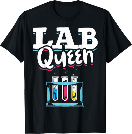 Queen Lab Technician Women Medical Laboratory Scientist T-Shirt - T-Shirt | Black