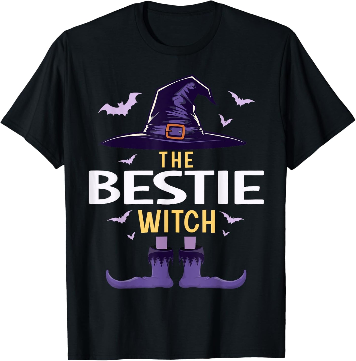 Bestie Halloween Witch Group Matching Costume T-Shirt - T-Shirt | Black