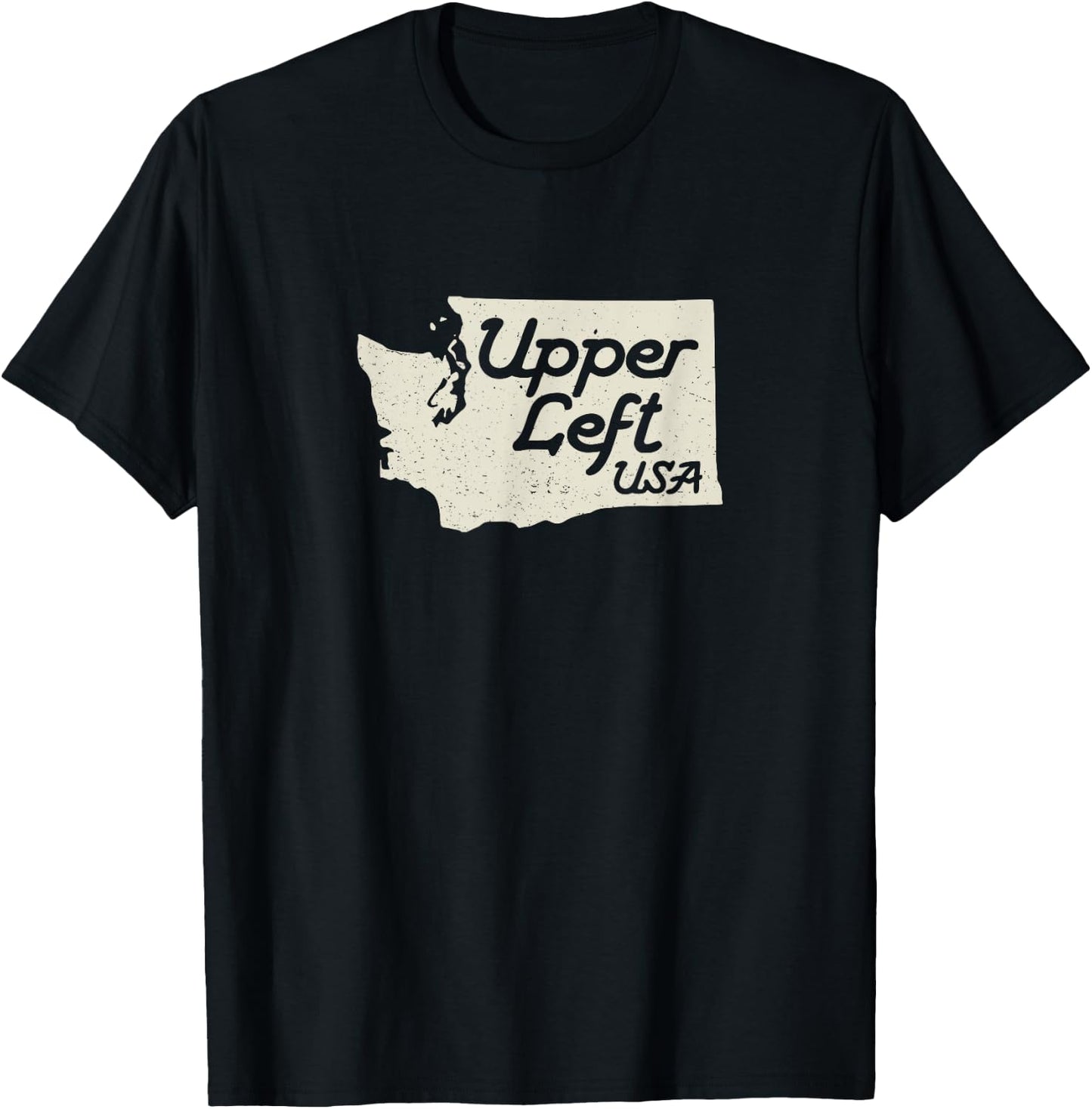 Upper Left USA T Shirt PNW Pacific Northwest T-Shirt - T-Shirt | Black