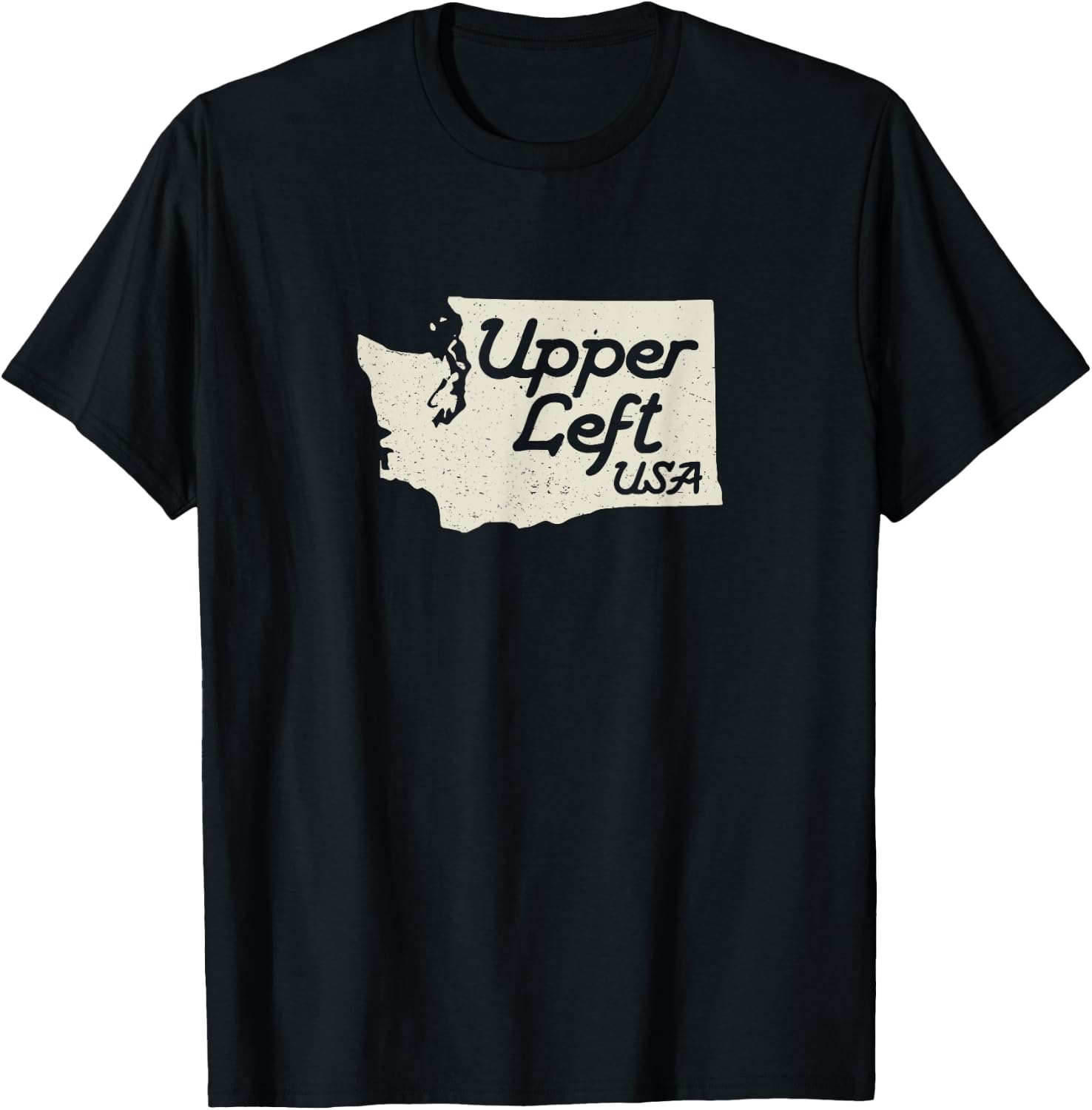 Upper Left USA T Shirt PNW Pacific Northwest T-Shirt - T-Shirt | Black