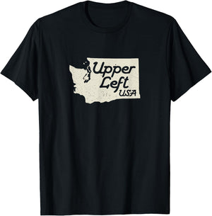 Upper Left USA T Shirt PNW Pacific Northwest T-Shirt - T-Shirt | Black
