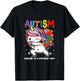 Autistic Unicorn Autism Awareness Heart Ribbon Puzzle Health T-Shirt - T-Shirt | Black