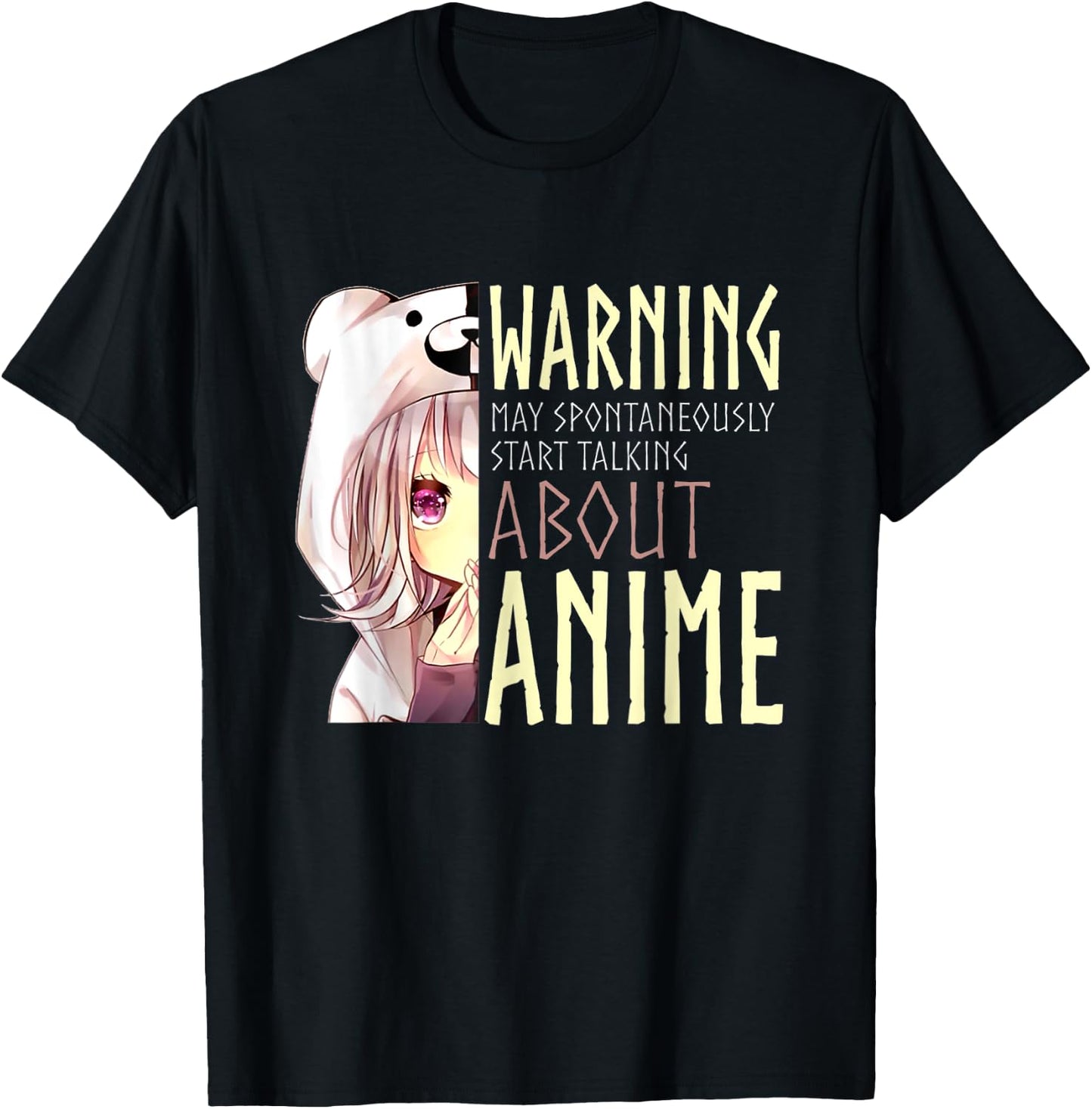 Warning May Spontaneously Start Talking About Anime T-Shirt - T-Shirt | Black