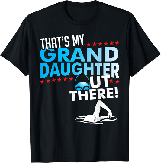 My Granddaughter - Swimmer Grandpa & Grandma Shirt Swimming T-Shirt - T-Shirt | Black