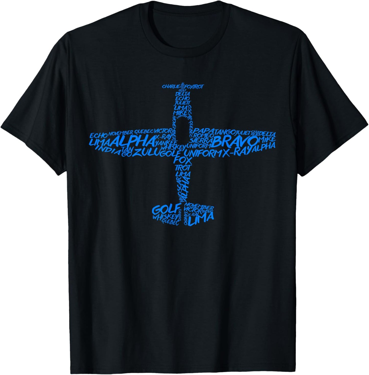 Phonetic Alphabet | Pilot Airplane T-Shirt - T-Shirt | Black
