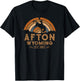 Afton Wyoming WY Retro Style Rodeo Cowboy T-Shirt - T-Shirt | Black