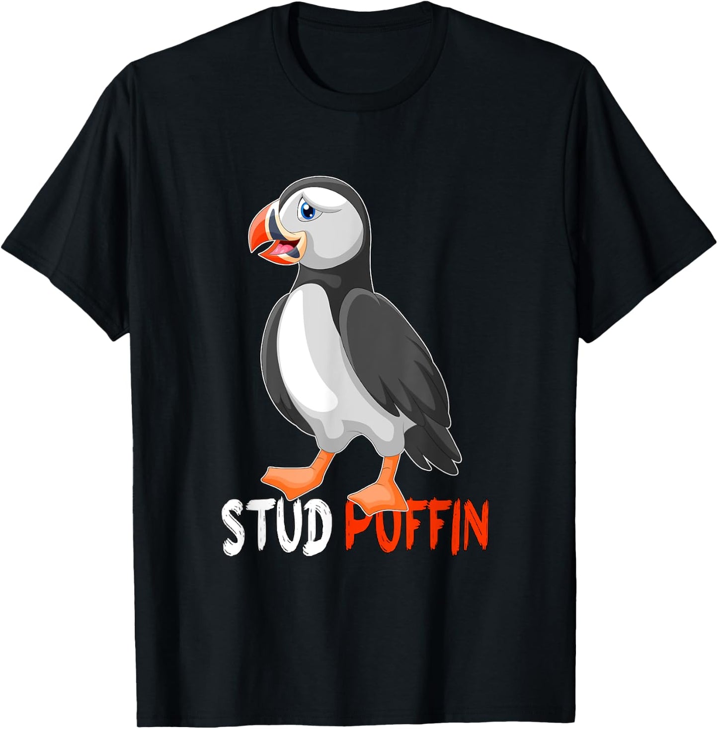 Stud Puffin -cute Puffin T-Shirt - T-Shirt | Black