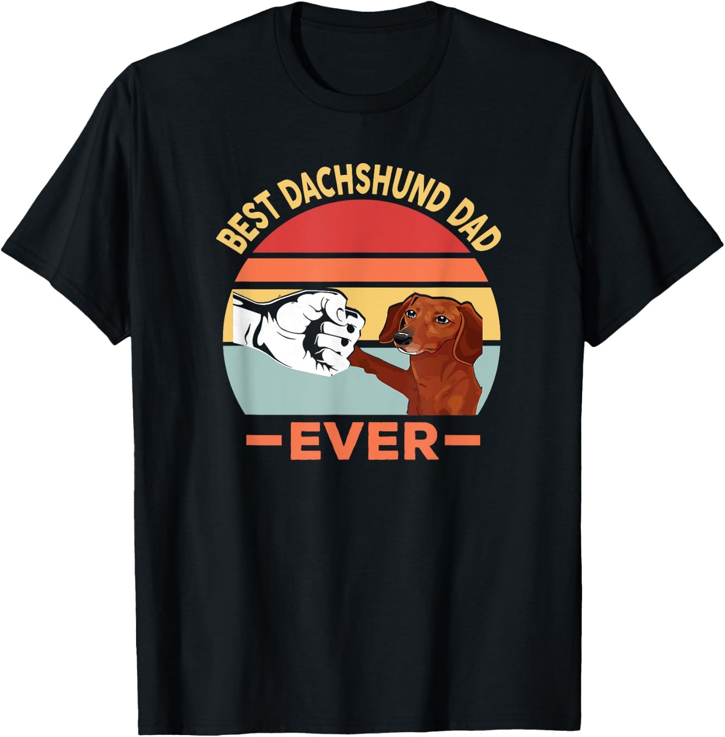 Best Dachshund Father of All Time Funny Dog Design Men T-Shirt - T-Shirt | Black