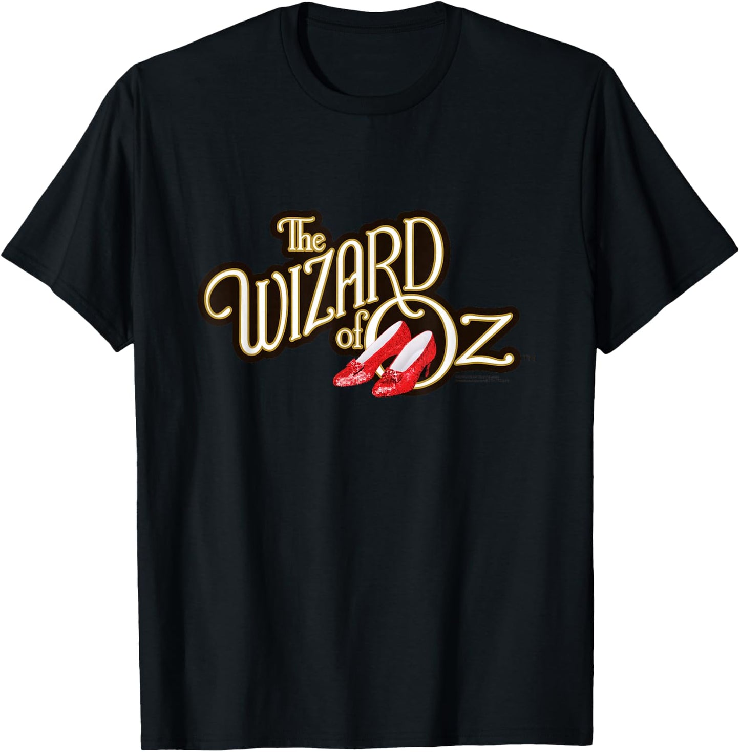 Wizard of Oz Logo with Ruby Slippers Vintage Classic Movie T-Shirt - T-Shirt | Black