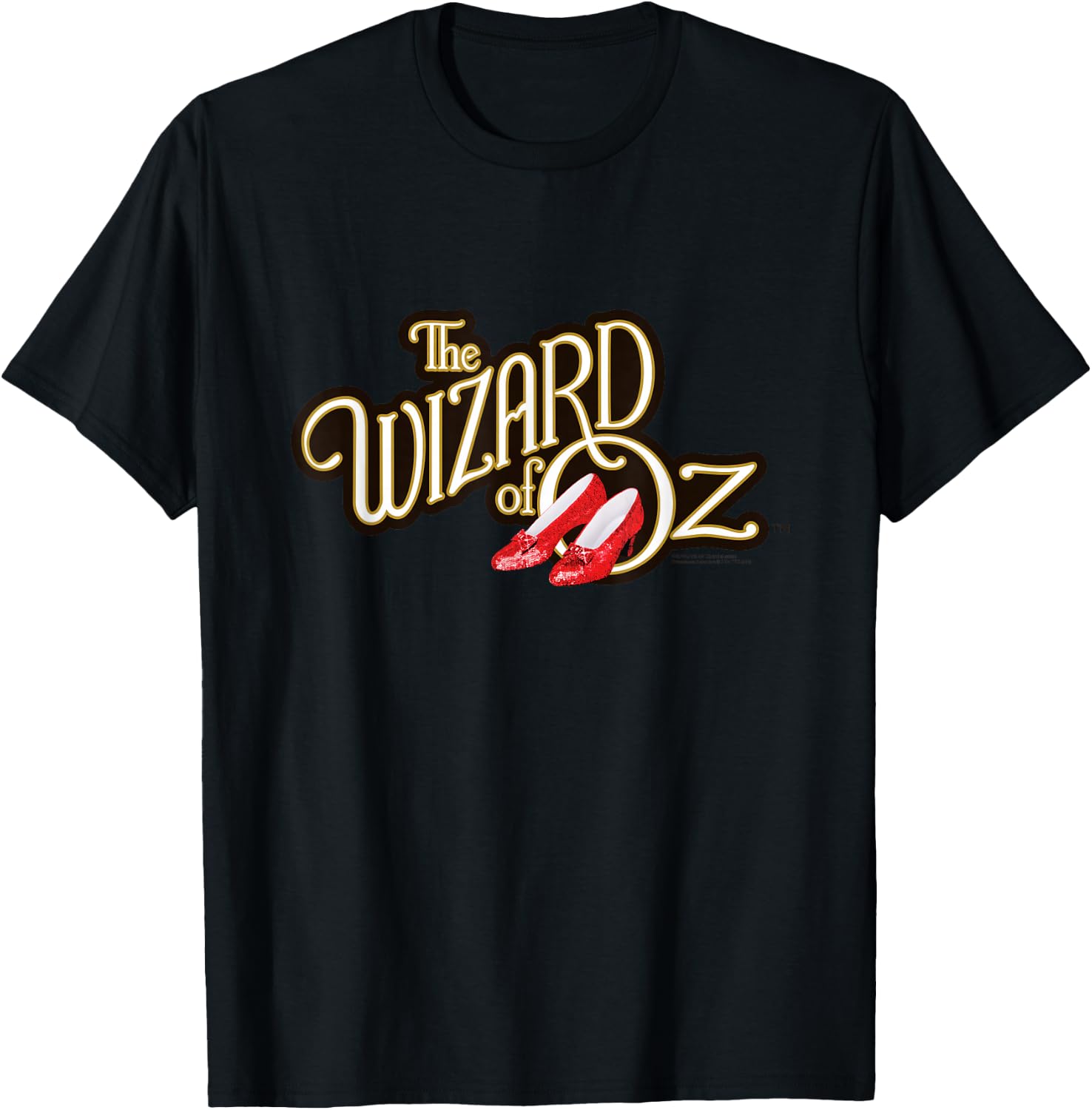 Wizard of Oz Logo with Ruby Slippers Vintage Classic Movie T-Shirt - T-Shirt | Black