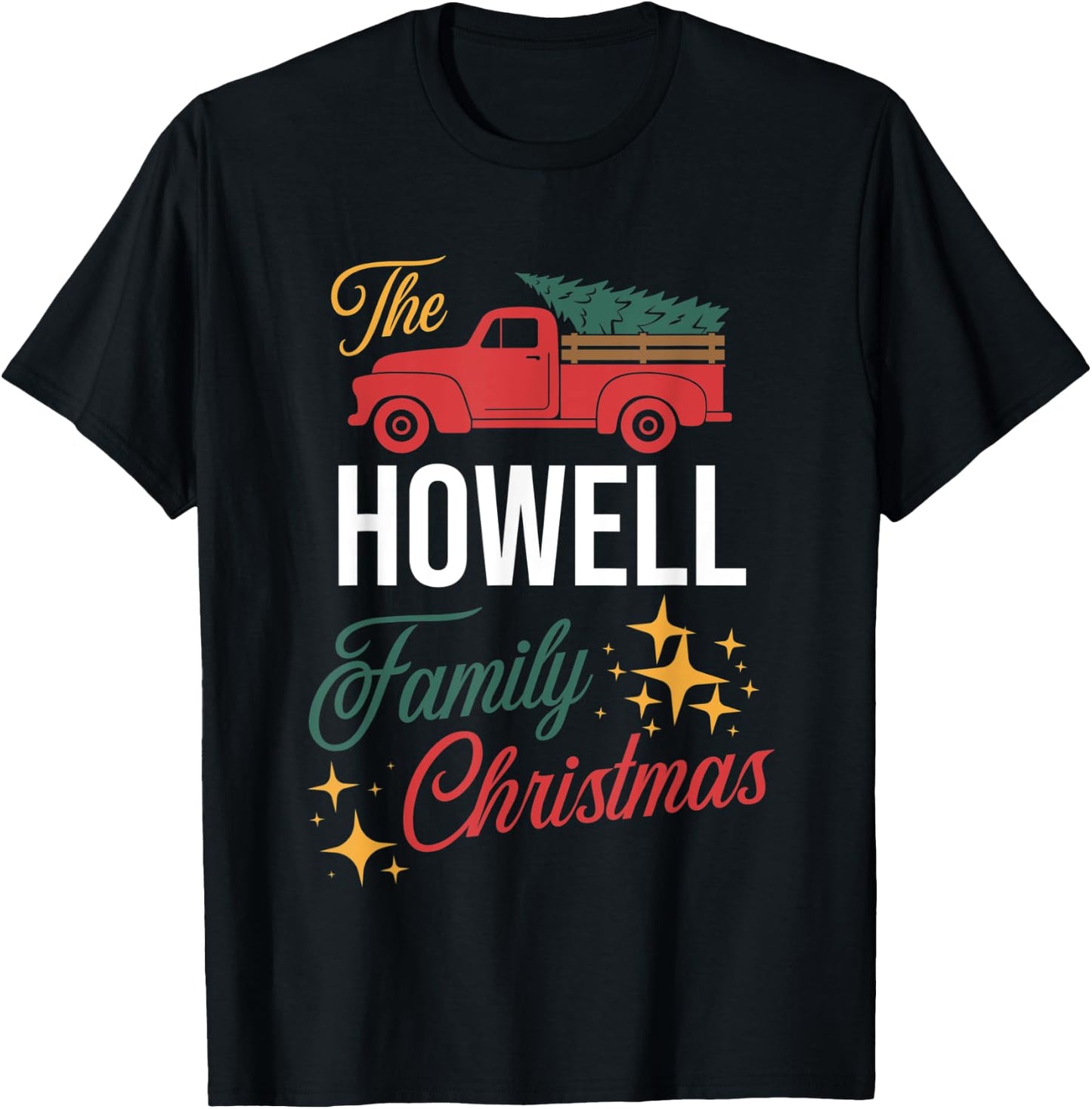 The Howell Family Christmas Matching Pajamas Group Gift T-Shirt - T-Shirt | Black