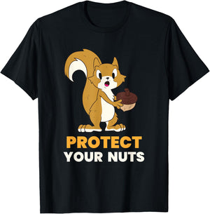Squirrel Protect Your Nuts Squirrel Food Gift T-Shirt - T-Shirt | Black