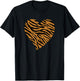 Heart Tiger Animal Print Valentine T-Shirt - T-Shirt | Black