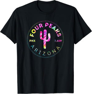 Four Peaks Tie Dye - Phoenix Arizona Mountains T-Shirt - T-Shirt | Black
