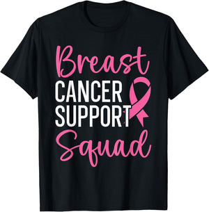 Breast Cancer Support Squad Breast Cancer Awareness T-Shirt - T-Shirt | Black