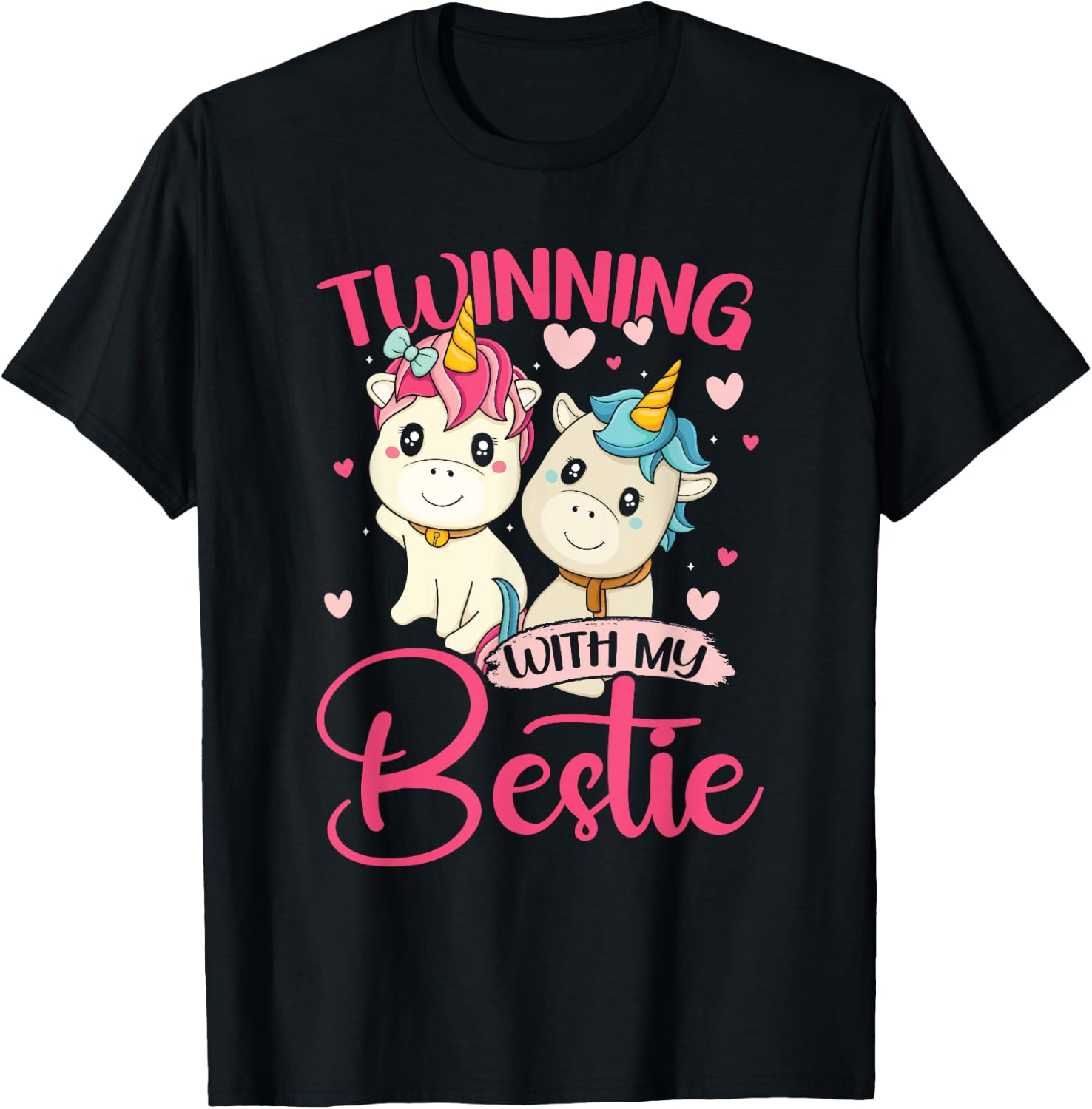 Spirit Week | Unicorn | Friend | Matching Twin T-Shirt - T-Shirt | Black
