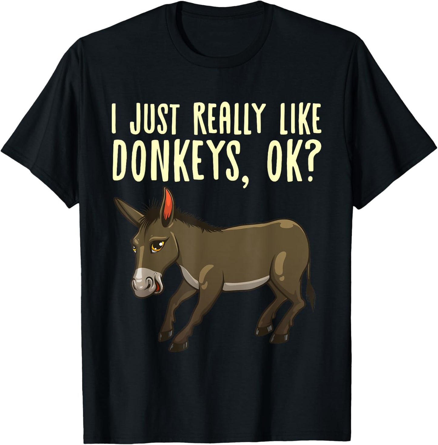 Funny Donkey Design Women Mule Animal Farming Horse T-Shirt - T-Shirt | Black