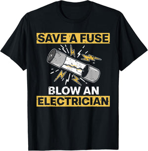 Funny Electrician Art Men Women Electrical Fuse Engineers T-Shirt - T-Shirt | Black