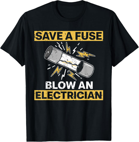 Funny Electrician Art Men Women Electrical Fuse Engineers T-Shirt - T-Shirt | Black