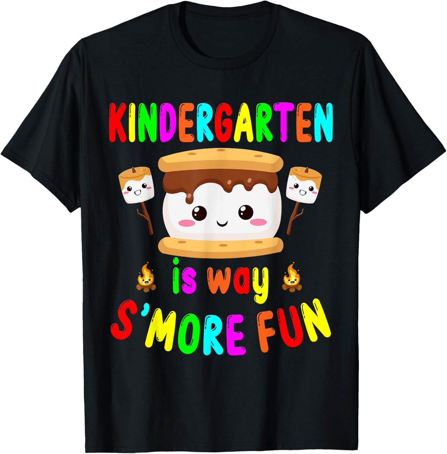 Back to School Kindergarten is way S'more Fun Kids Teachers T-Shirt - T-Shirt | Black