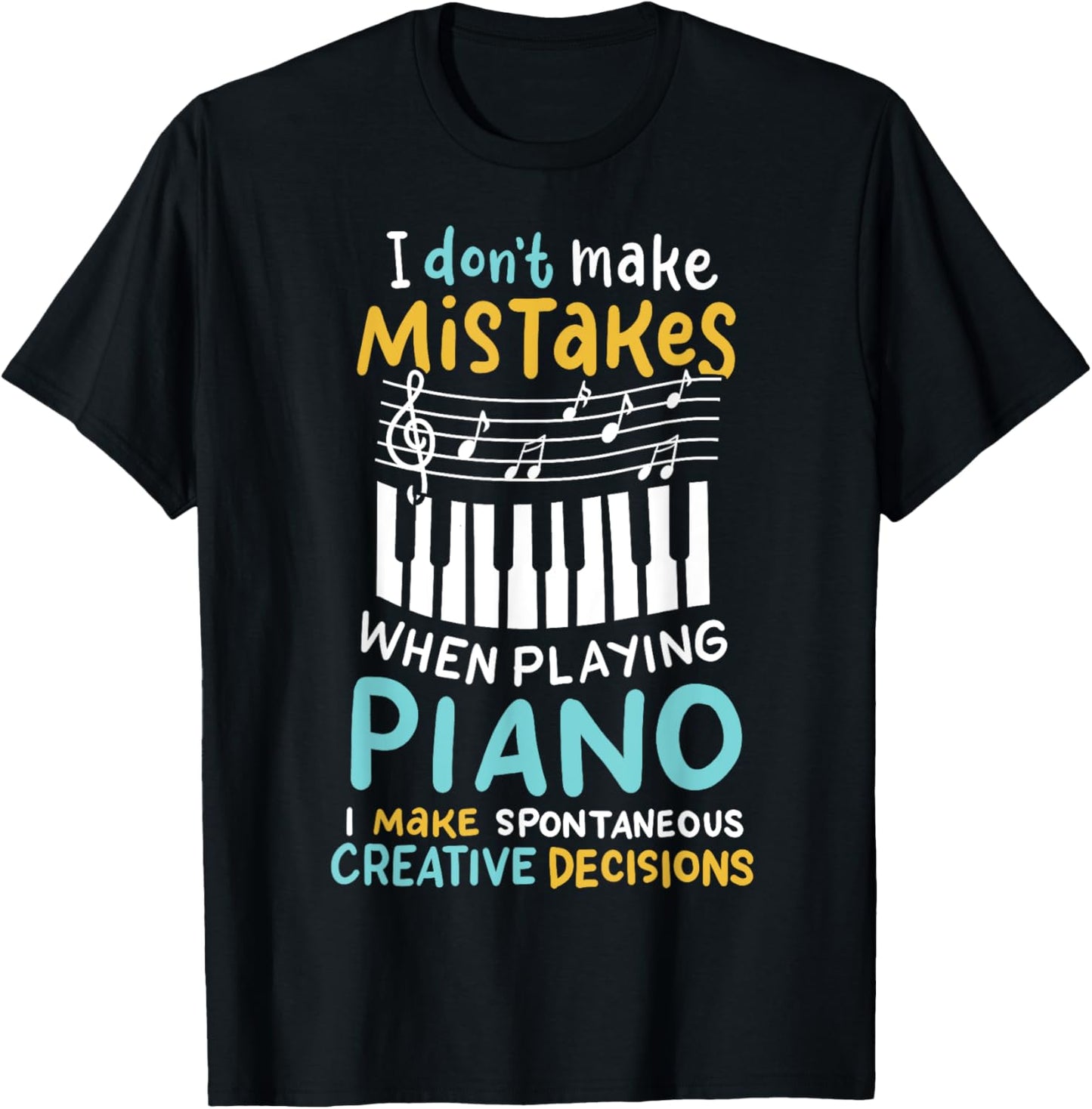 Piano Player Pianist Music Keyboard Gift T-Shirt - T-Shirt | Black