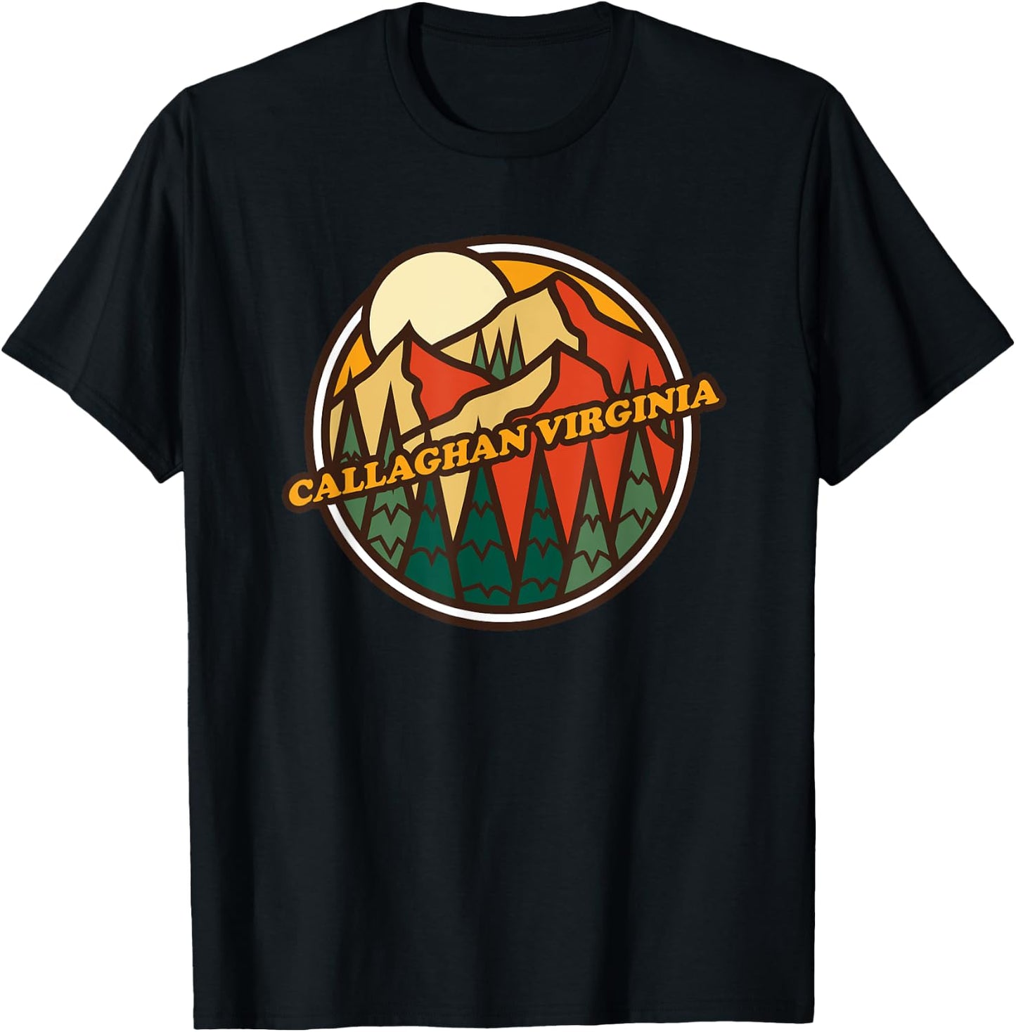 Vintage Callaghan, Virginia Mountain Hiking Souvenir Print T-Shirt - T-Shirt | Black