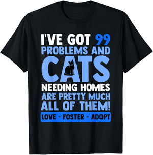 Love Foster Adopt Cat Adoption Quotes Animal Rescue Cat T-Shirt - T-Shirt | Black