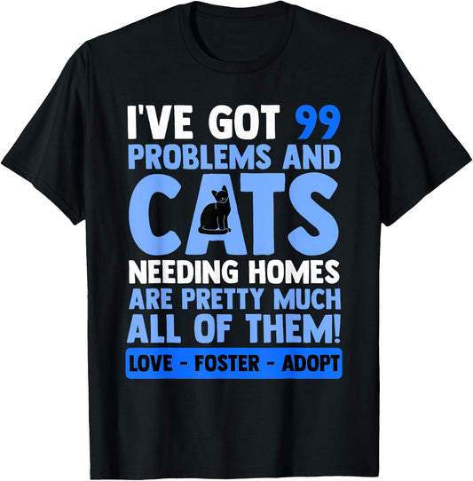 Love Foster Adopt Cat Adoption Quotes Animal Rescue Cat T-Shirt - T-Shirt | Black
