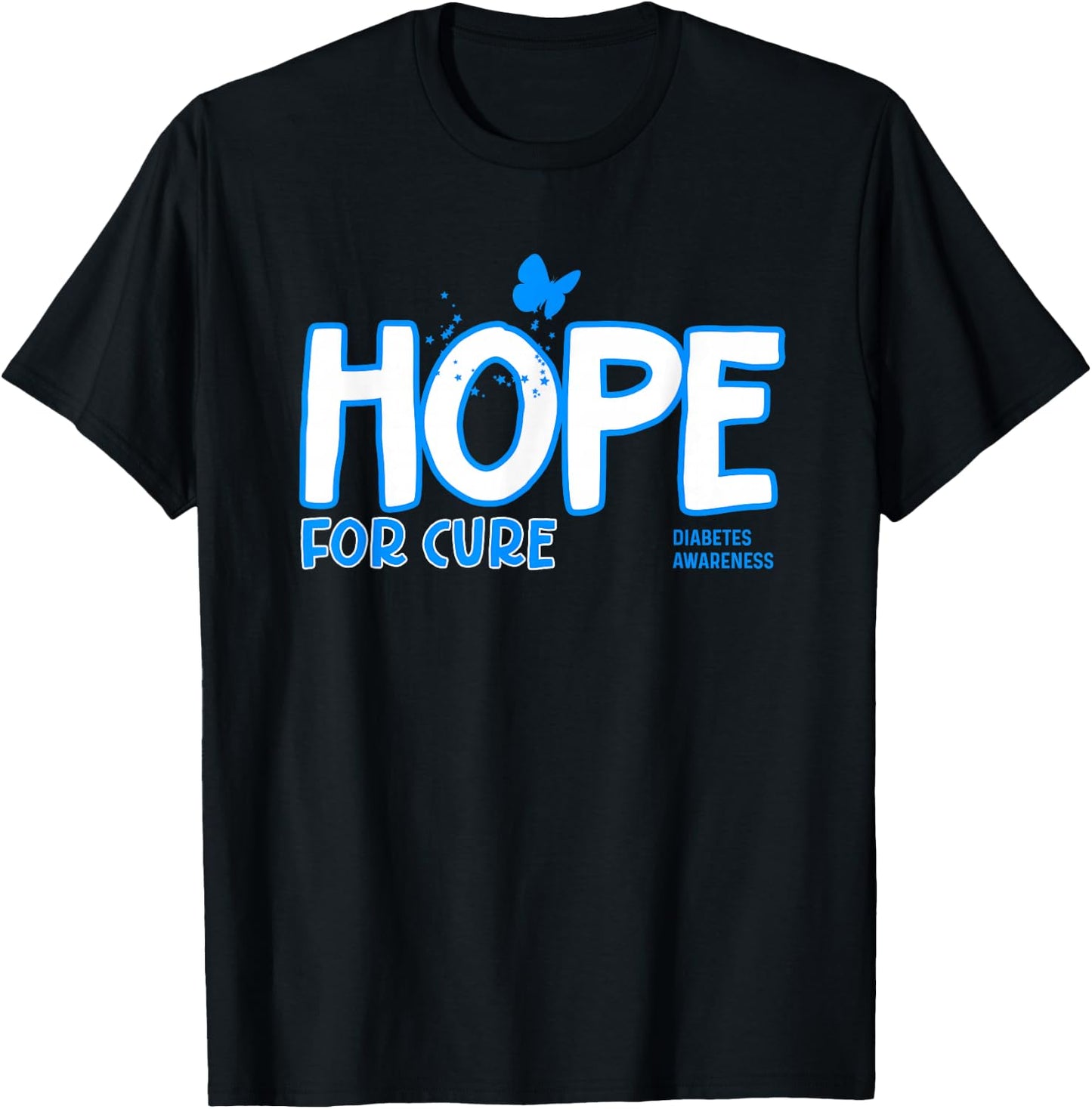 Hope for Cure Diabetes Awareness T-Shirt - T-Shirt | Black